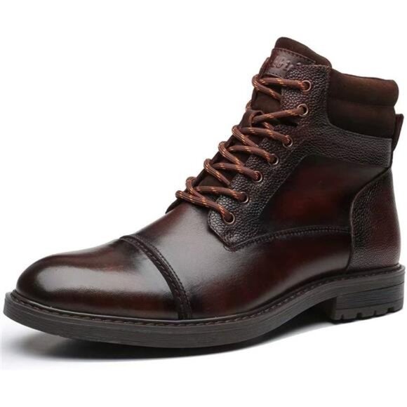 Mens Chelsea Boots, Stylish and Comfort Leather Chukka Ankle Boots with Zipper